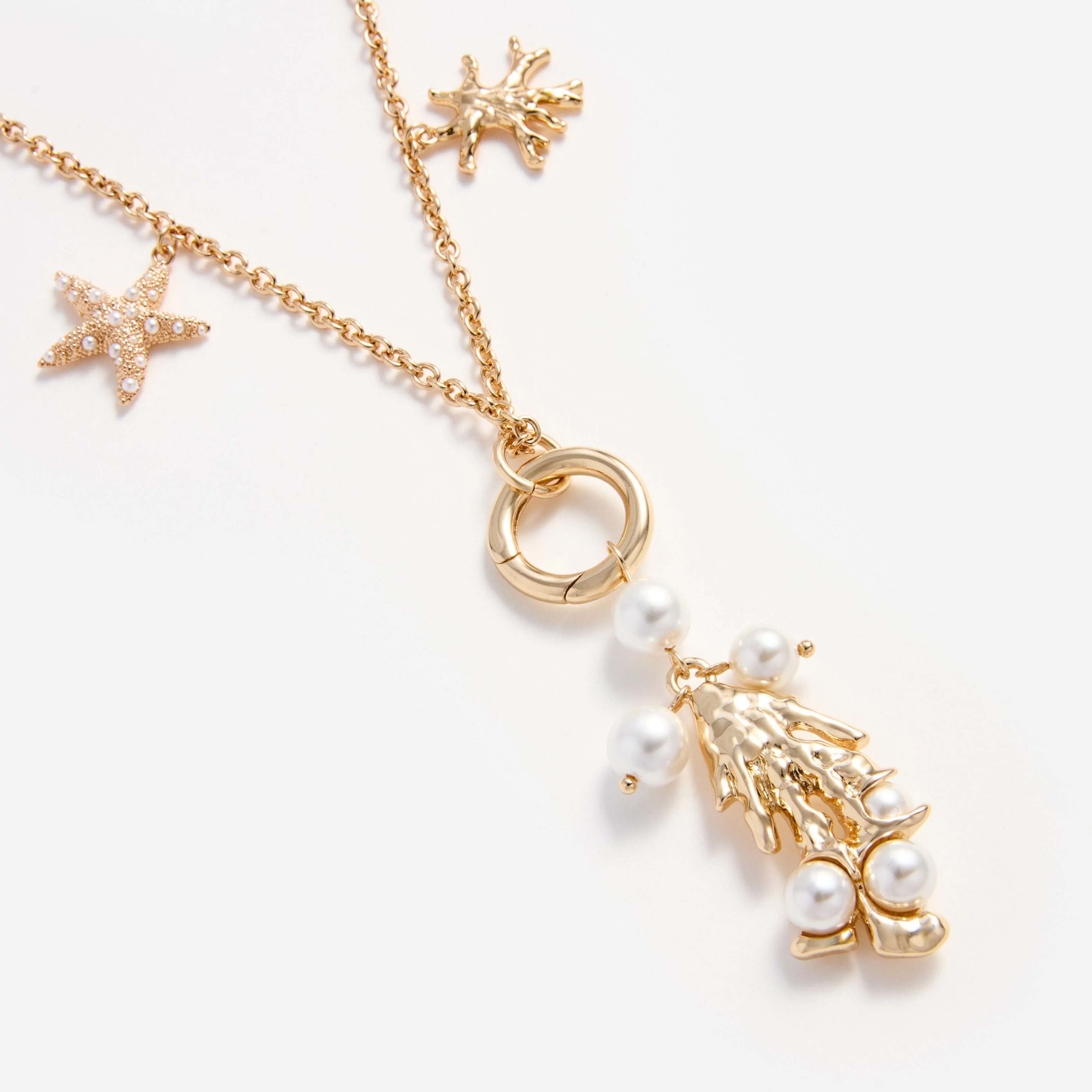 Gold Coral Charm Necklace - Image 3