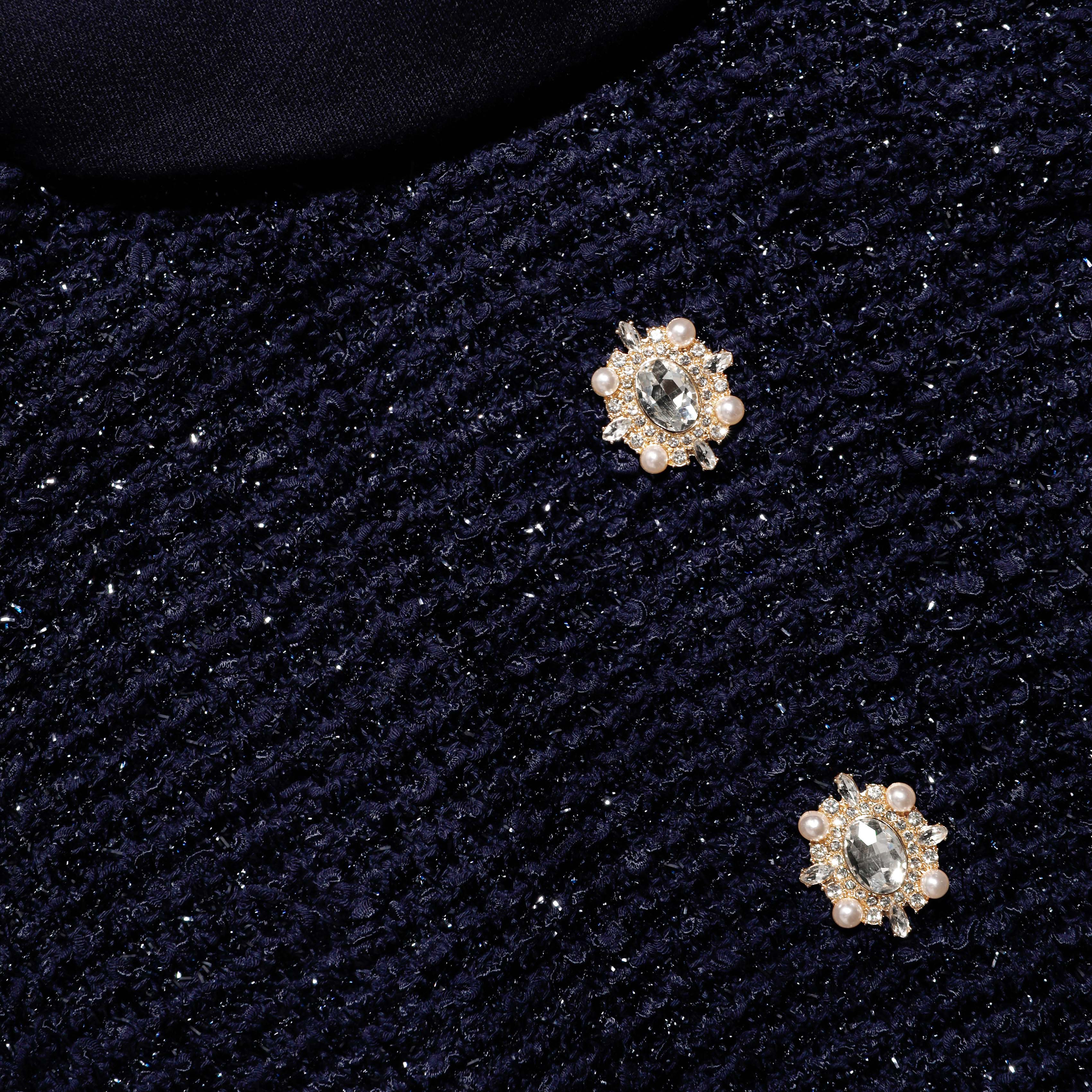 Navy Metallic Boucle Jumpsuit - Image 5