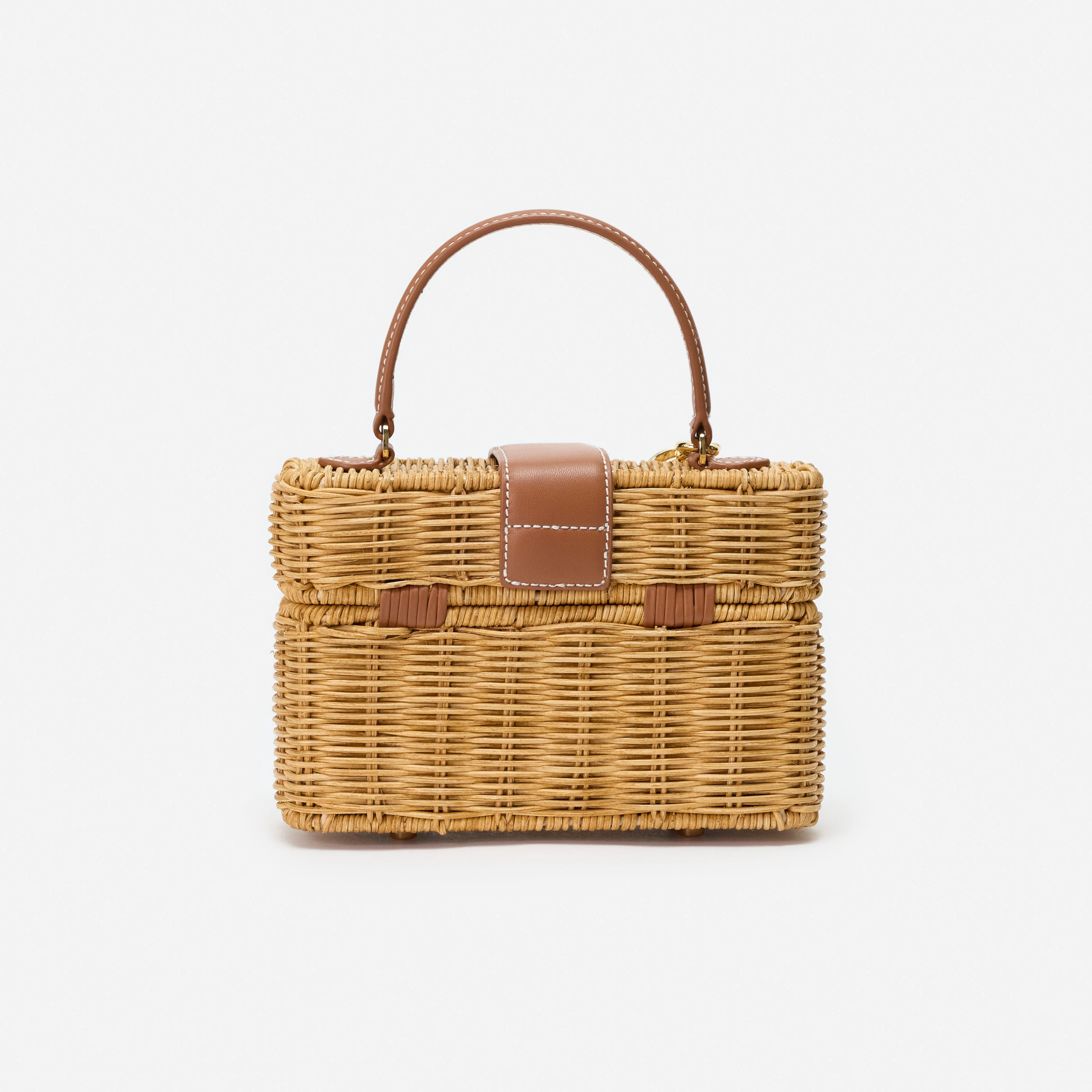 Rattan Cherry Charm Mini Basket Bag - Image 3