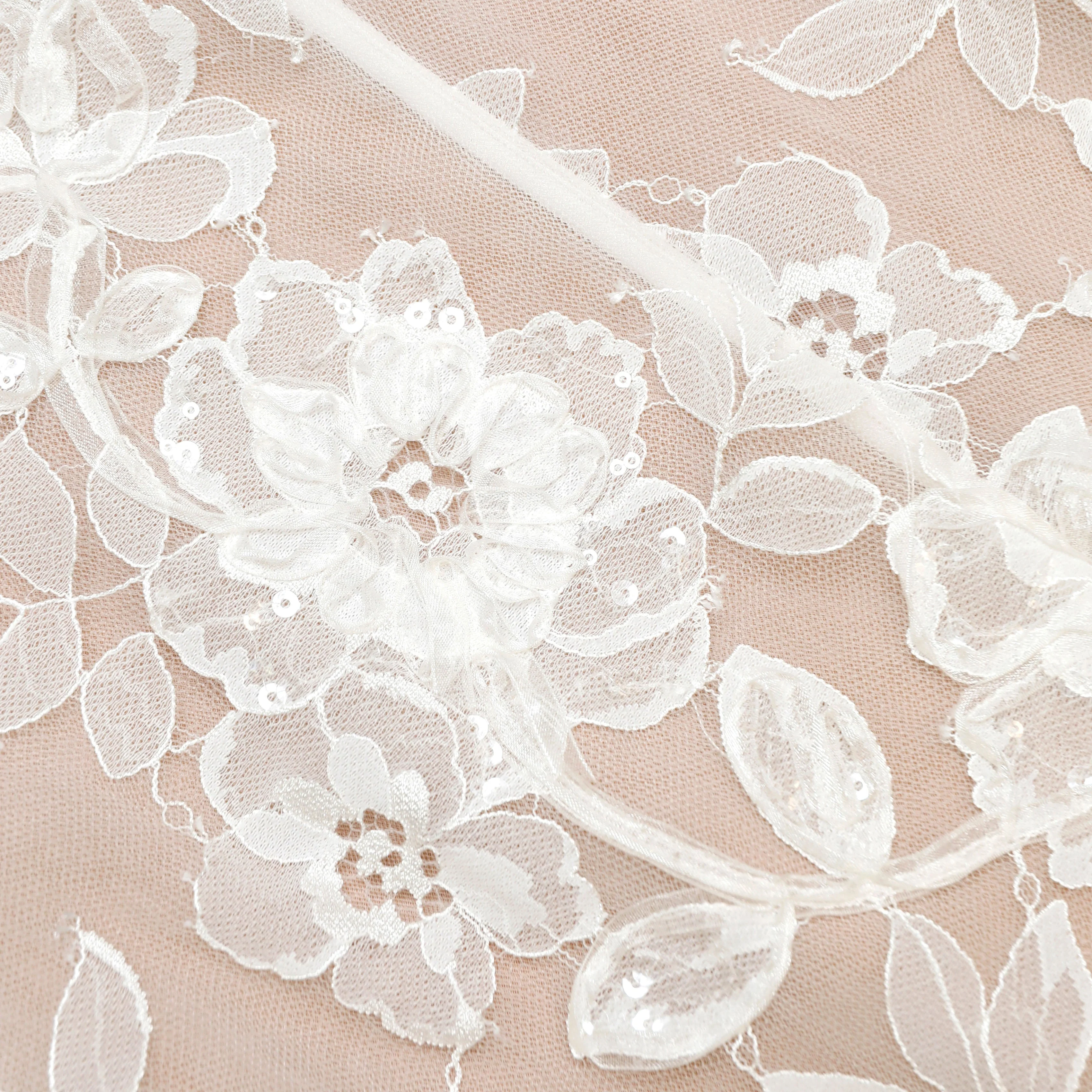 White Sequin Lace Midi Dress - Image 5