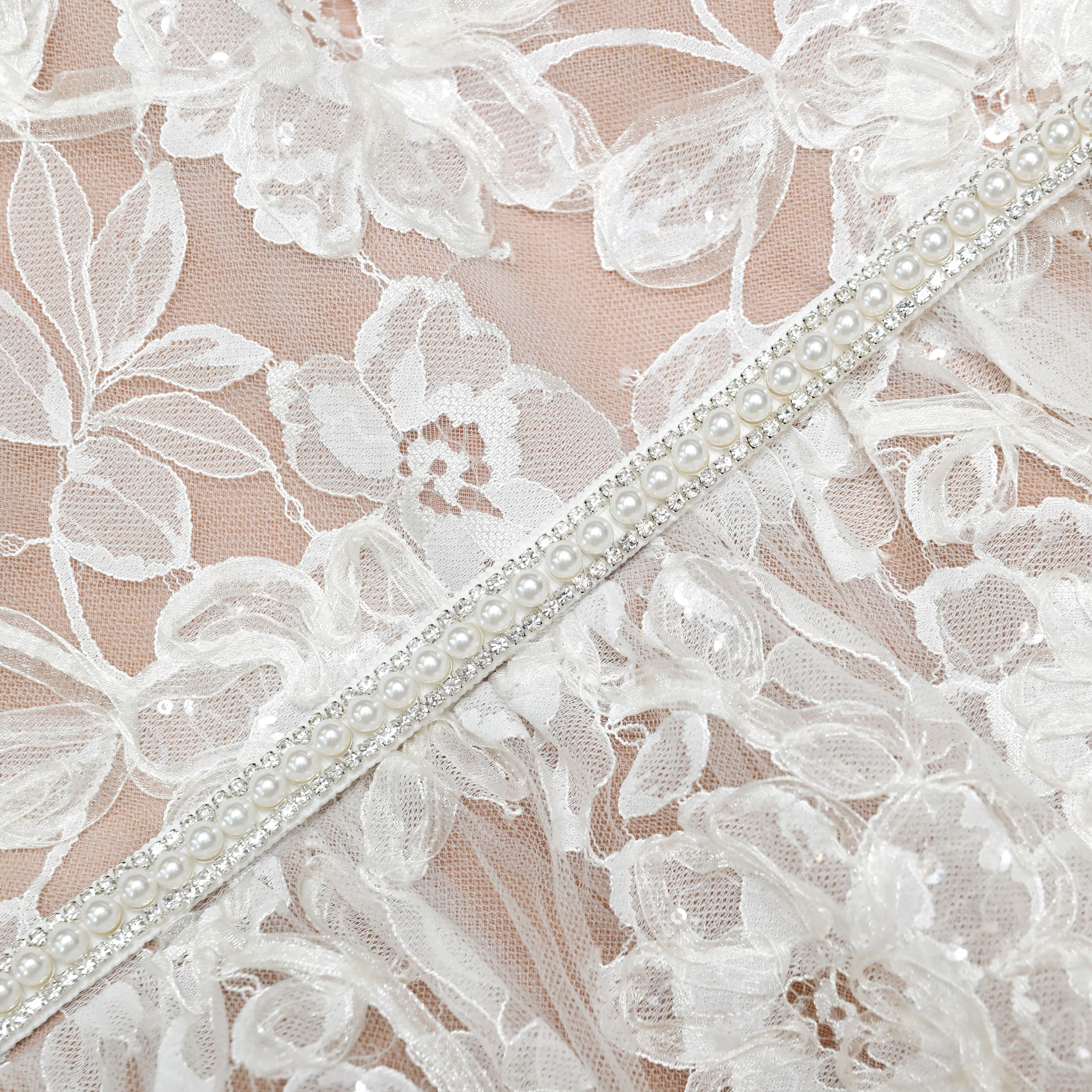 White Sequin Lace Tiered Maxi Dress - Image 5